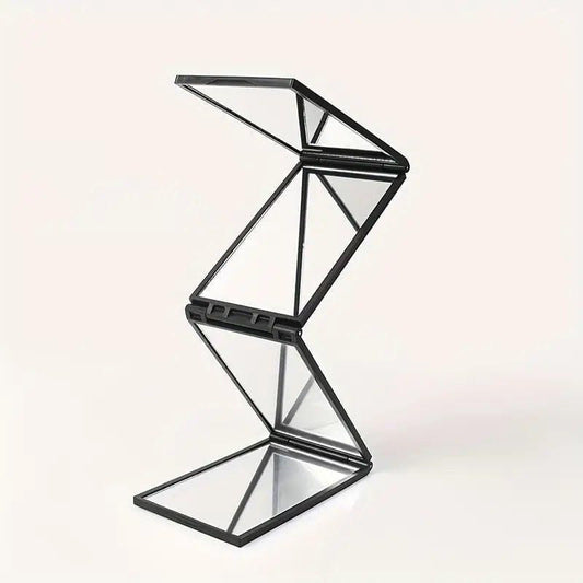 Foldable 360 Mirror showing front, side and back view