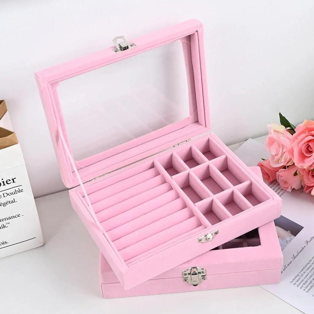Dust Proof 9 Grid Jewellery Storage Tray for Rings and Earrings