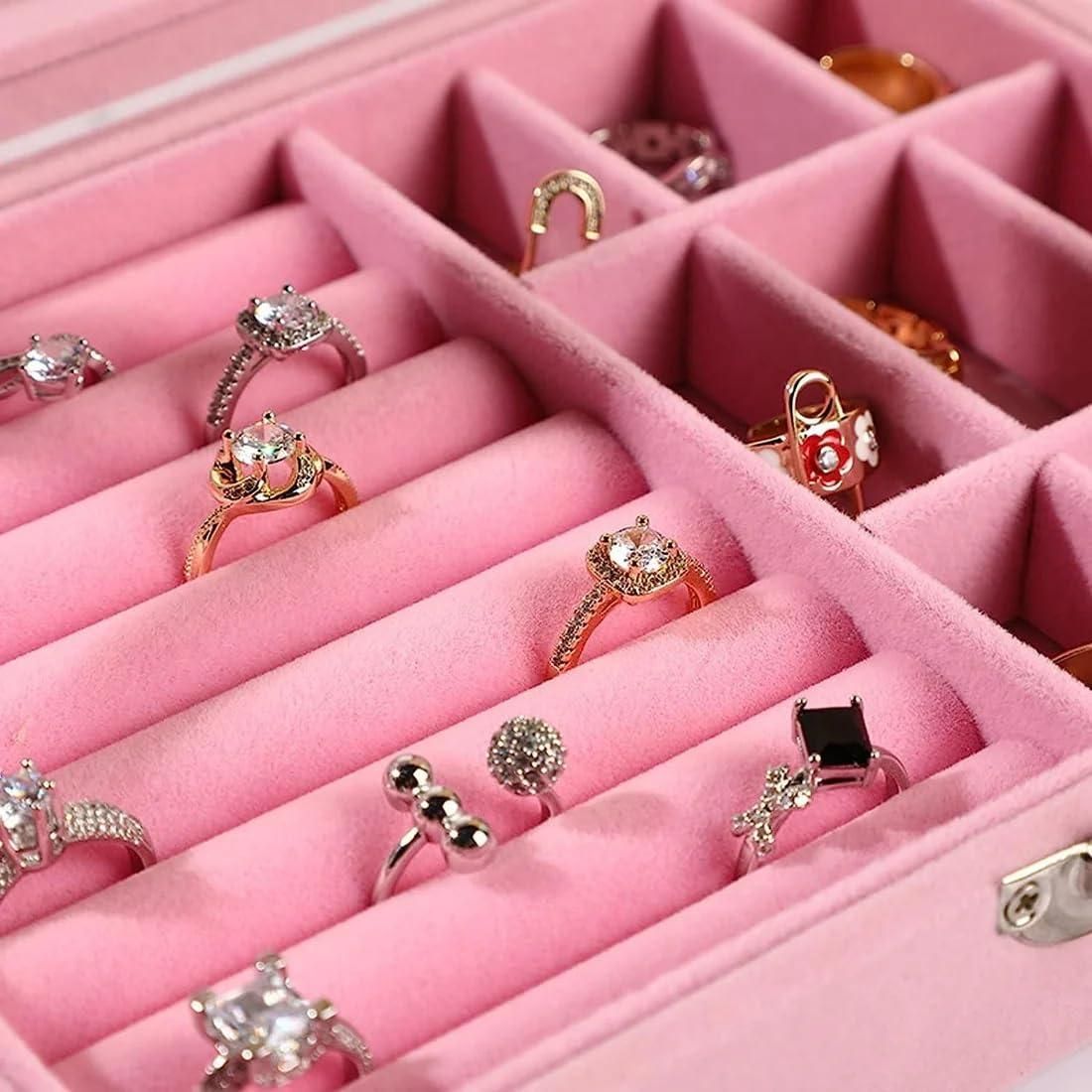 Stylish 9 Grid Jewellery Organizer Box for Vanity and Dresser Storage 