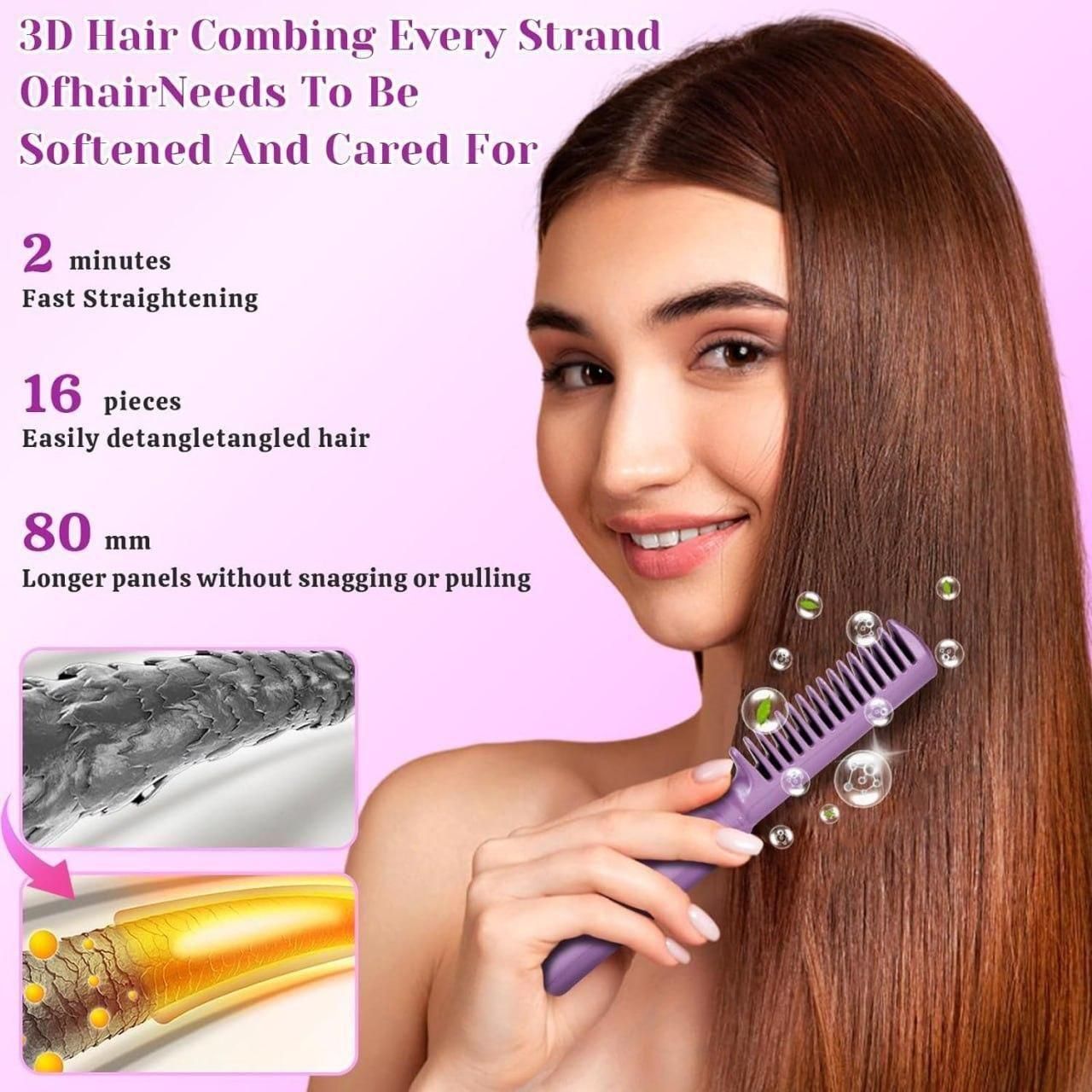 Meneflix Portable Mini Hair Straightener Cordless Rechargeable Mini Adj koustable Hair Straightener Hot Comb
