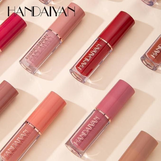 Velvet Matte Liquid Lipstick Set – 12 bold shades in sleek mini tubes