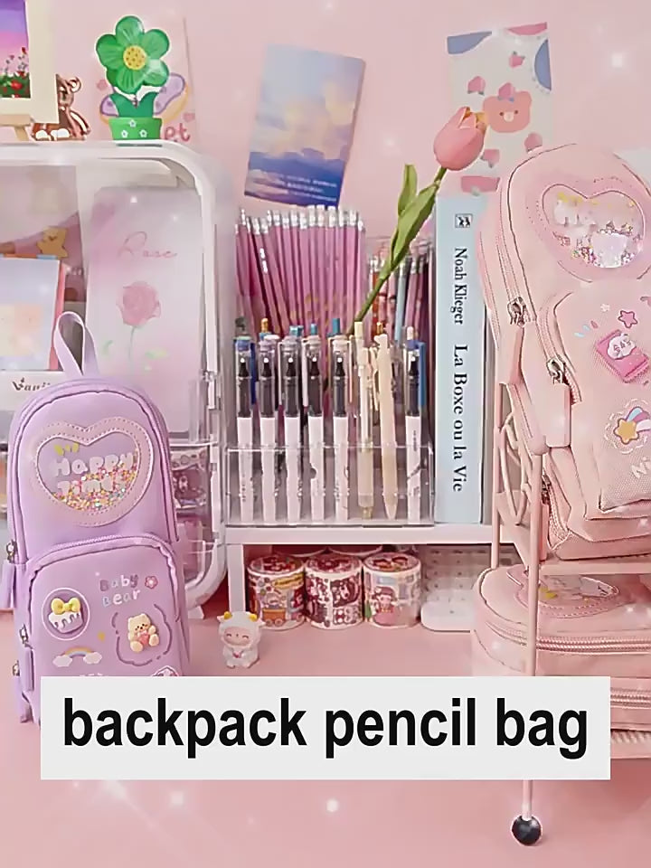 Pencil pouch with zipper for pens and markers  
Open pencil pouch showing multiple stationery items  
Compact pencil case placed on study desk  
Zippered stationery bag in pastel color  
Portable pencil pouch ideal for school and office  
High-capacity pencil pouch with organized layout  
