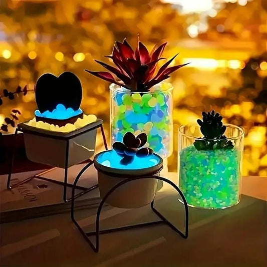 2. ```
Artificial luminous glow stones glowing brightly in the dark for home decor